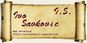 Ivo Savković vizit kartica